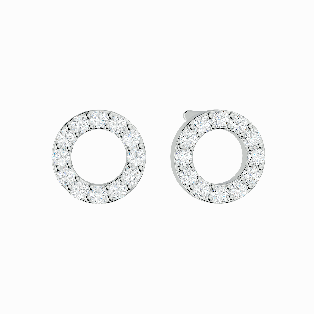 open circle diamond earrings