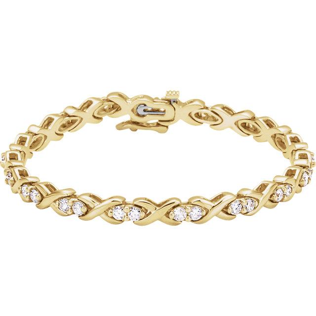 Diamond XO Bracelet (2 3/8 CTW) in 14k Yellow Gold - Joseph Caira